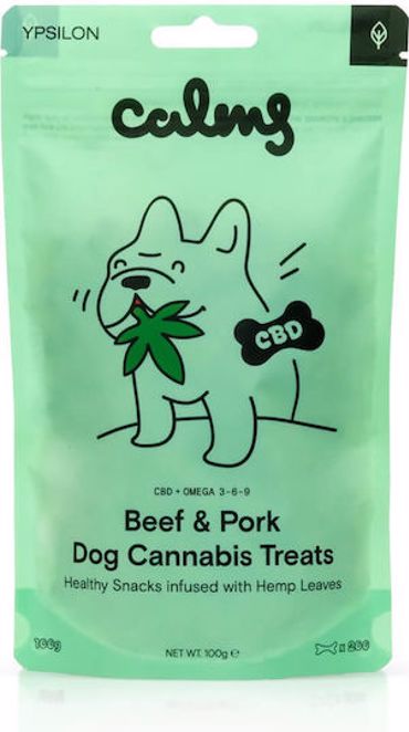 Ypsilon Calms Λιχουδιές για Σκύλους CBD Beef&Pork 100gr